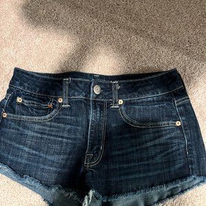 American Eagle Stretch Denim fringe shorts woman SZ 6 NEW